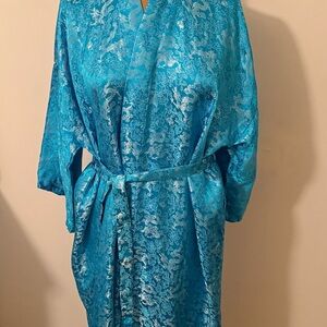 Turquoise Silver,Dragon, Kimono Robe